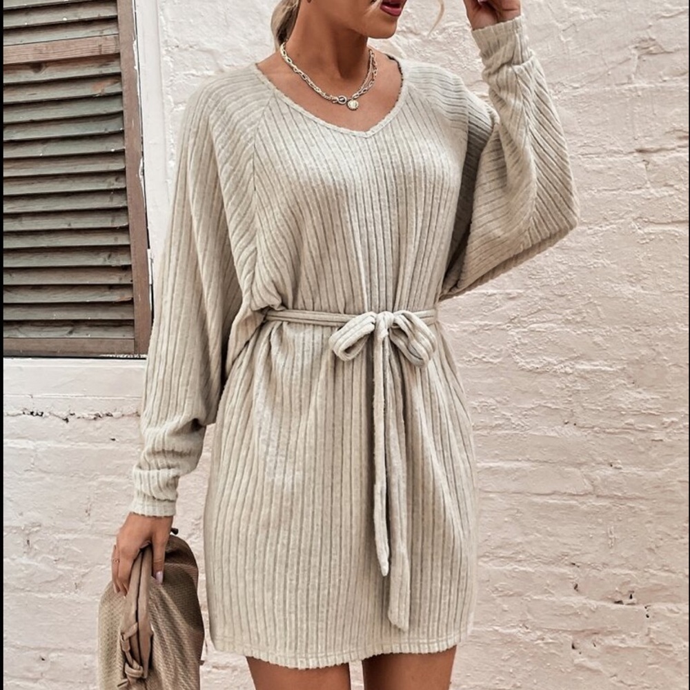 Luneh Raglan sleeve belted dress